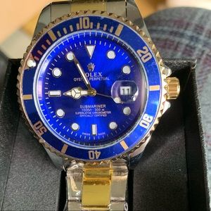 New watch, Blue faced w/gold & silver band!!